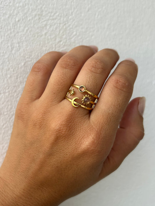 Bague WITNEY en acier inoxydable DORÉ (rose)