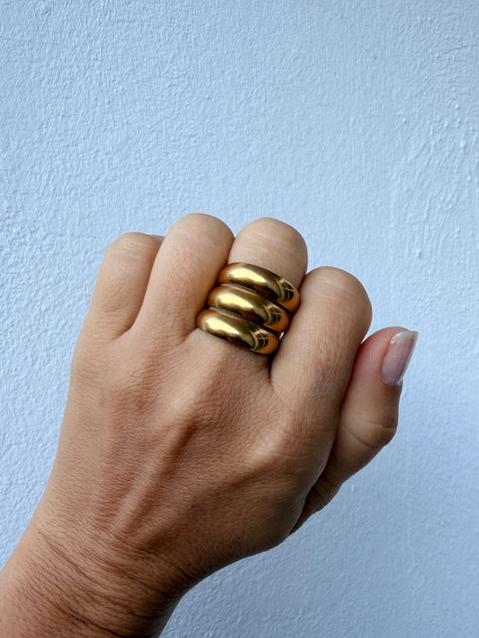 Bague MÉLIA en acier inoxydable DORÉ