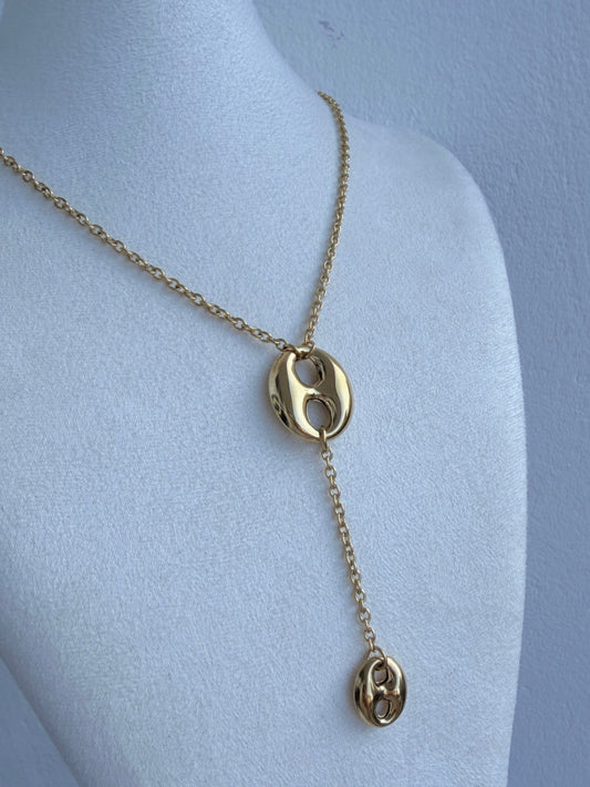 Collier sautoir GINA en acier inoxydable DORÉ