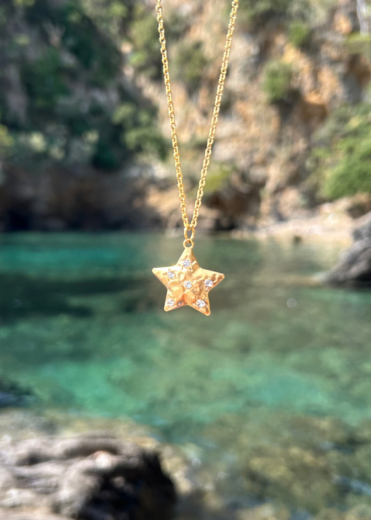 Collier ANNA étoile en acier inoxydable DORÉ