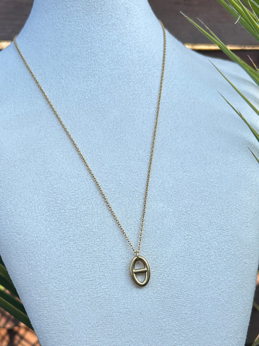 Collier ROSIE maille marine en acier inoxydable DORÉ