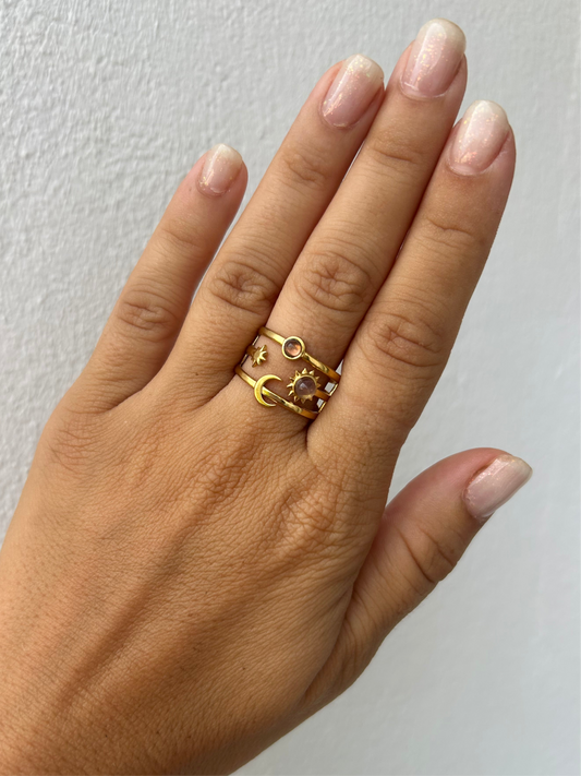 Bague WITNEY en acier inoxydable DORÉ (rose)