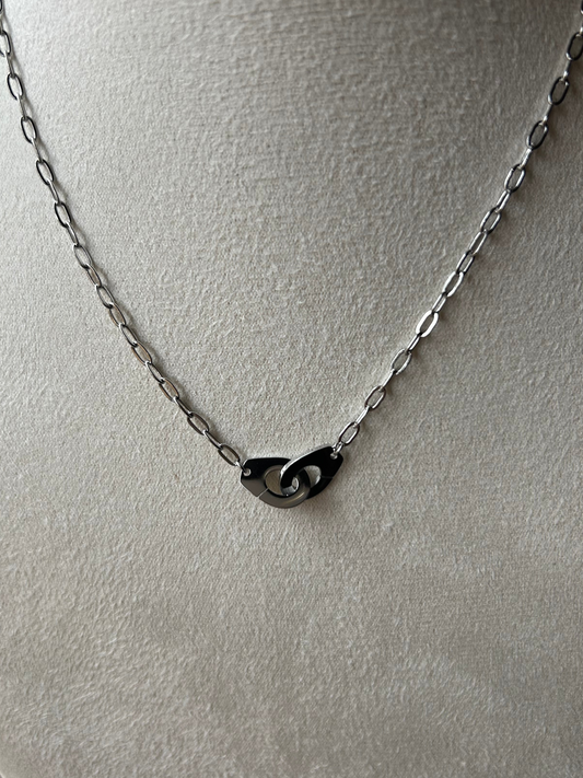 Collier LARA menottes en acier inoxydable ARGENTÉ