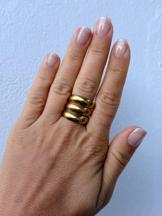 Bague MÉLIA en acier inoxydable DORÉ