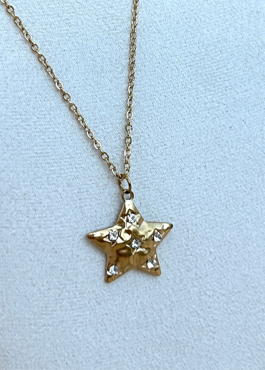 Collier ANNA étoile en acier inoxydable DORÉ